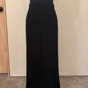 NWT LOFT Lightweight Long Skirt, Two Pockets, Side Slit, Black Size XSP